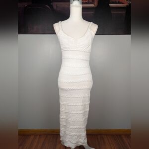 Elegant White Knit Dress